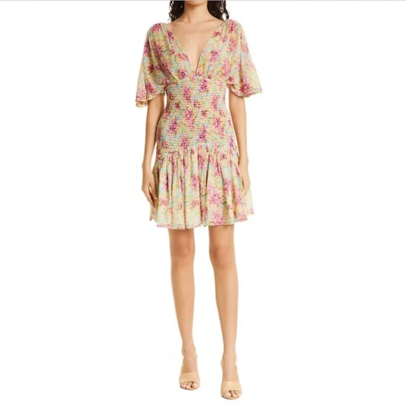 Bytimo | Dresses | Bytimo Floral Smocked Chiffon Dress In Summer Flowers  Nwt | Poshmark